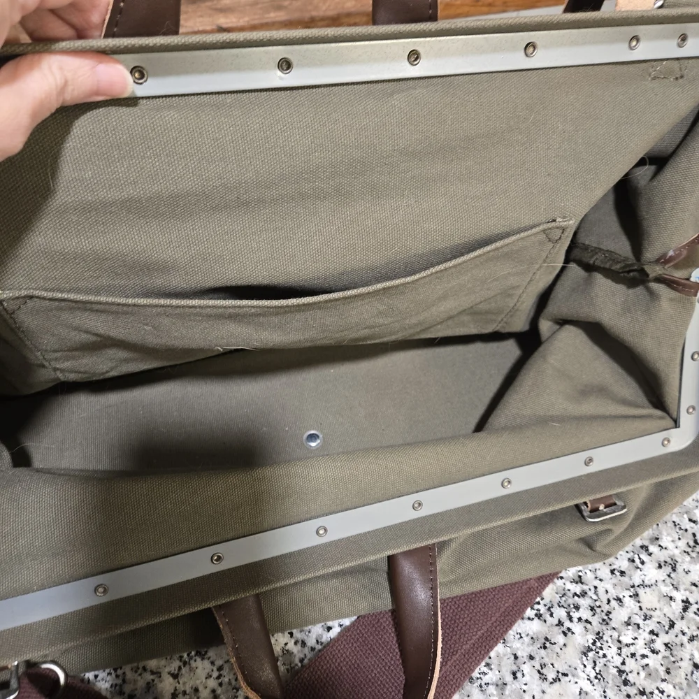 ​Line of Trade Canvas & Leather Mason Dispatch Bag - Olive Green